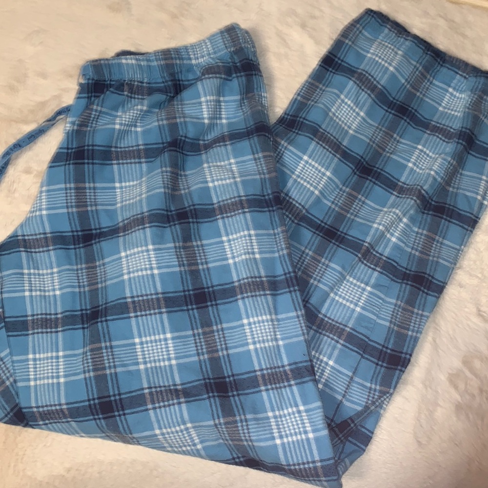 Medium Life Is Good 100% cotton blue plaid pajama pants